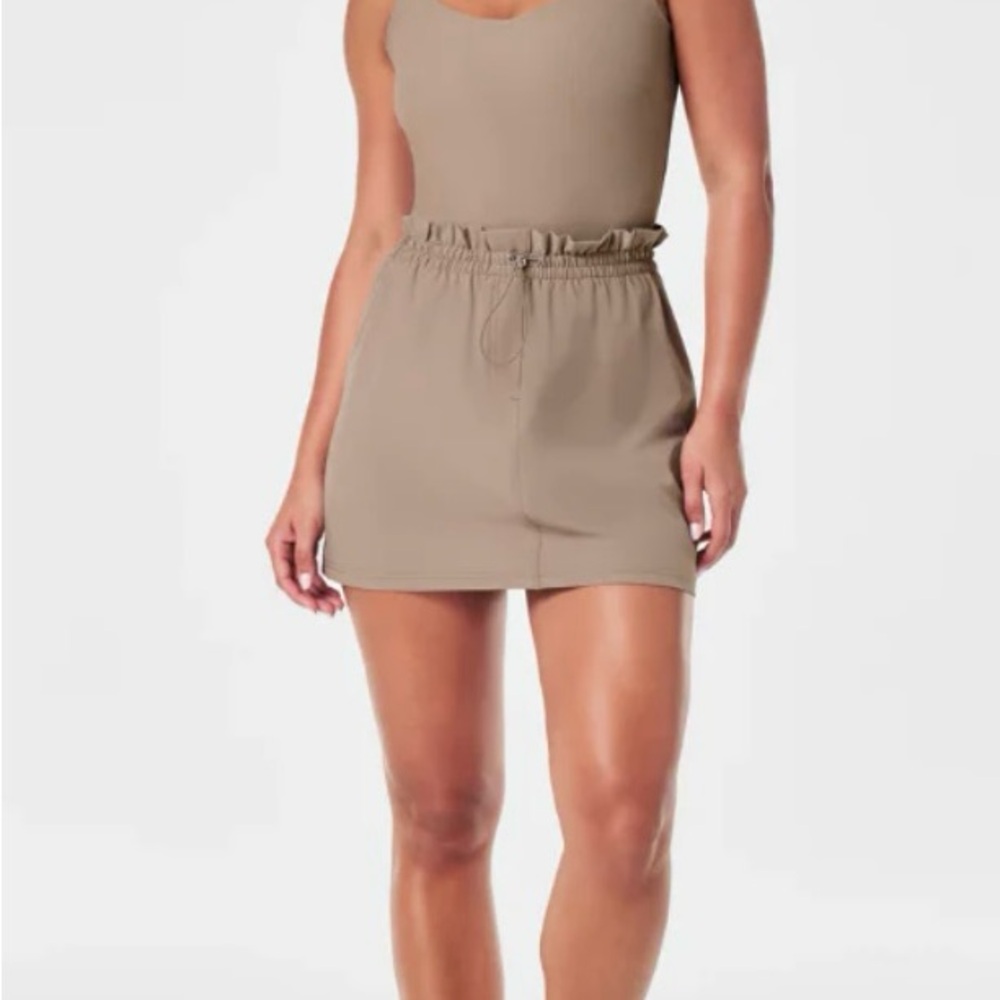 SPANX Taupe Drawstring Waist Skort
